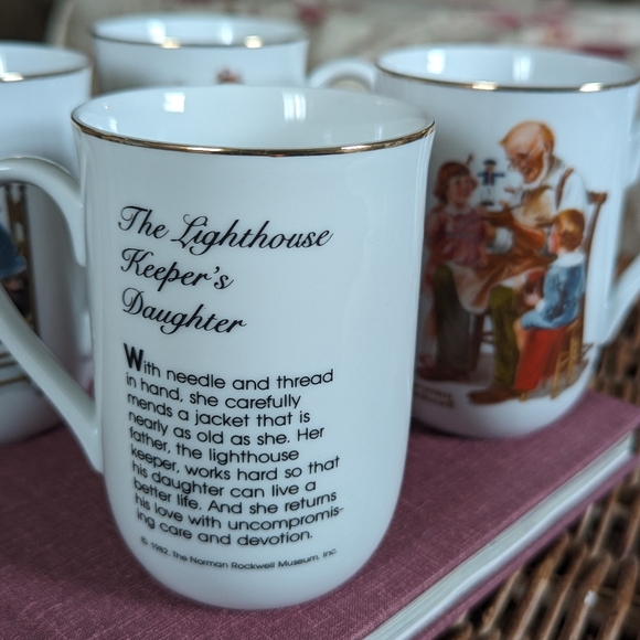 Set of 4 Vintage Norman Rockwell mug 8 oz - Picture 5 of 11